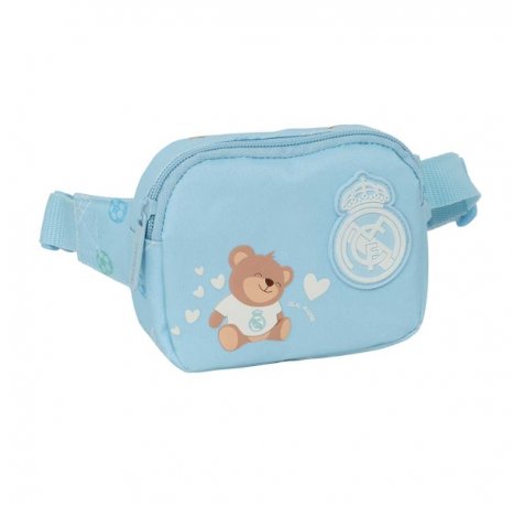 Safta Real Madrid Preescolar Bolsa de Cintura Infantil - Cremallera - Cintas Ajustables - Cierre de PVC - 14x11x4cm - Color Azul