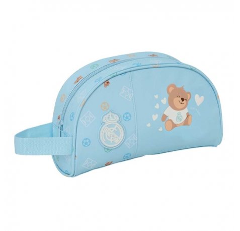 Safta Real Madrid Preescolar Neceser - Adaptable a Carro - Asa de Mano Lateral - Bolsillo Interior con Cremallera - 26x16x9cm - Color Azul