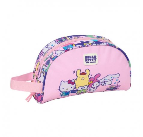Safta Hello Kitty and Friends Neceser - Adaptable a Carro - Asa de Mano Lateral - Bolsillo Interior con Cremallera - 26x16x9cm - Color Rosa