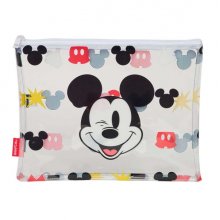 Safta Mickey Mouse Beach Bolsa de Verano - Cremallera - 2L - Ligera y Facil de Llevar - Ideal para Playa y Piscina - 300x230mm - Color Blanco