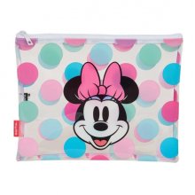 Safta Minnie Mouse Beach Bolsa de Verano - Cremallera - 2L - Ligera y Duradera - Perfecta para Playa - 300x230mm - Color Transparente