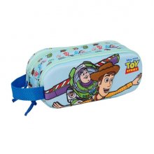Safta Toy Story Portatodo 3D - 2 Compartimentos con Cremallera - Asa Lateral - Capacidad 1L - 21x8x6cm - Color Azul Pastel