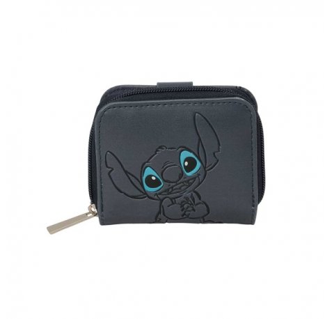 Safta Stitch Gray Monedero con Billetera - Compartimento para Billetes y Tarjetas - Cierre con Iman - Compartimento para Monedas - 0.10L - 110x20x95mm - Color Negro
