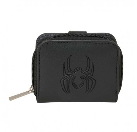 Safta Spider-Man Monedero con Billetera - Compartimento para Billetes y Tarjetas - Cierre con Solapa Imantada - Compartimento con Cremallera - 0.10L - 110x20x95mm - Color Negro