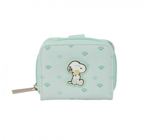 Safta Snoopy Monedero con Billetera - Compartimento con Iman - Cierre con Cremallera - 0.10L - 110x20x95mm - Color Menta