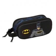 Safta Batman Portatodo 3D - 2 Compartimentos con Cremallera - Asa Lateral - Capacidad 1L - 21x8x6cm - Color Negro