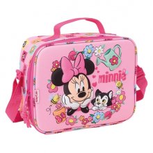 Safta Minnie Mouse Bolsa Isotermica Porta Alimentos - Frontal 3D - Cremallera - Bandolera Ajustable - Asa de Mano - 25x19.5x9cm - Color Rosa