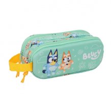 Safta Bluey Portatodo 3D - 2 Compartimentos con Cremallera - Asa Lateral - Capacidad 1L - 21x8x6cm - Color Menta