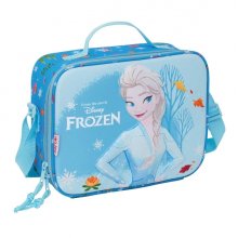 Safta Frozen Bolsa Isotermica Porta Alimentos - Frontal 3D - Cremallera - Bandolera Ajustable - Asa de Mano - 25x19.5x9cm - Color Azul Claro