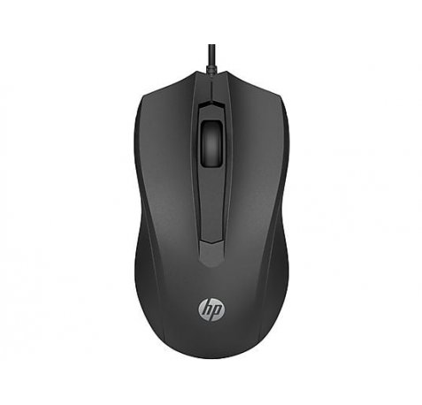 HP 105 Raton USB- Sensor Optico 1600 DPI - DiseÃ±o Ambidiestro Ergonomico - 3 Botones con Rueda de Desplazamiento - Ligero y Duradero - Color Negro