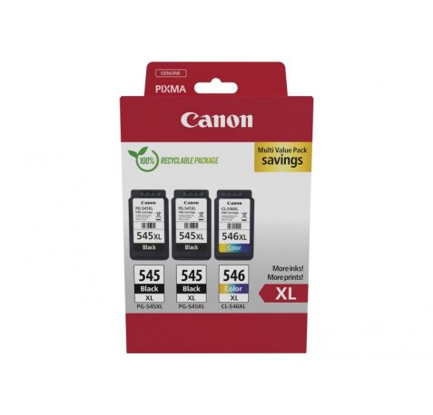 Canon PG-545XL / CL-546XL Multipack de 3 Cartuchos de Tinta Originales - 8286B013