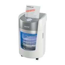 Leitz IQ OptiMax Home Office 350 Destructora de Papel Manual DIN P5 - Destruye hasta 8 Hojas - Tiempo de Funcionamiento Continuo 20m - Papelera de 22L con Tecnologia de Giro - Color Blanco/Gris