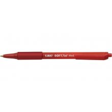 Bic Soft Feel Boligrafo Retractil - Punta Media de 1mm - Cuerpo Translucido con Grip - Color Rojo (12 uds)