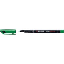 Stabilo OHPen Rotulador Permanente - Punta Superfina - Trazo de 0.4mm - Agarre Antideslizante - Tapon Ventilado - Color Verde (10 uds)
