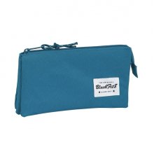 Safta Blackfit8 Egeo Portatodo - 3 Compartimentos con Cremalleras - Bolsillo Interior - 0.6L - 220x30x120mm - Color Azul