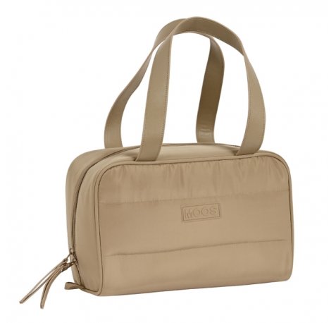 Safta Moos Capsula Camel Neceser de 8L - Cremallera - Asas de Mano Superiores - Interior Forrado - Bolsillo Interior - Tirador Doble - 310x140x190mm - Color Arena