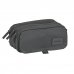 Safta Basic Portatodo - 3 Compartimentos con Cremalleras - Bolsillo Frontal - Cinta Adaptable - 1.72L - 215x80x100mm - Color Gris