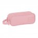 Safta Basic Portatodo - 2 Compartimentos con Cremalleras - Asa Lateral - 1L - 210x60x80mm - Color Rosa