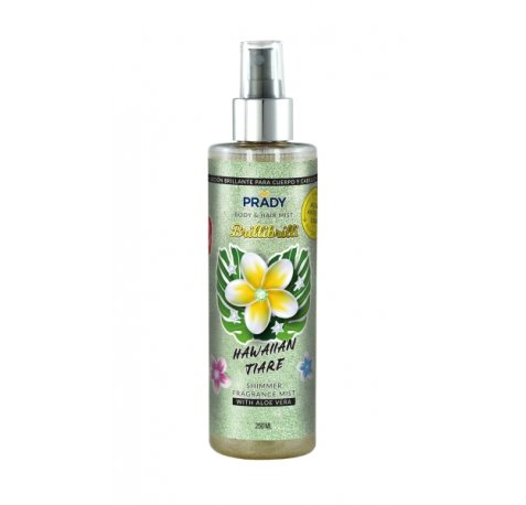Prady Brilli Brilli Body & Hair Mist Hawaiian Tiare - Frasco de 250 ml - Spray Pulverizador