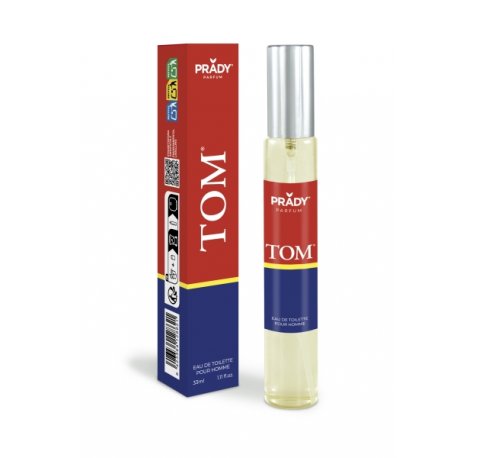 Prady Colonia de Hombre Tom - Frasco de 33 ml - Spray Pulverizador