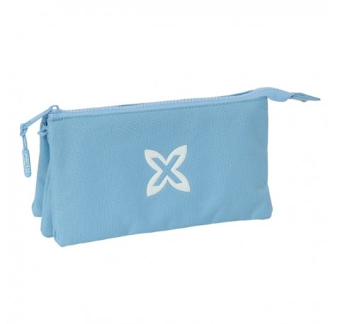 Safta Munich Basicos Portatodo - 3 Compartimentos con Cremalleras - Bolsillo Interior - 0.6L - 220x30x120mm - Color Azul Claro
