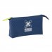 Safta Munich Blue Indigo Portatodo - 3 Compartimentos con Cremalleras - Bolsillo Interior - 0.6L - 220x30x120mm - Color Azul Marino