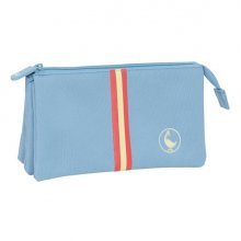 Safta el Ganso Basics Cerulean Portatodo - 3 Compartimentos con Cremalleras - Bolsillo Interior - 0.6L - 220x30x120mm - Color Azul