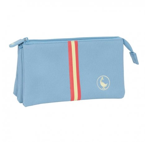 Safta el Ganso Basics Cerulean Portatodo - 3 Compartimentos con Cremalleras - Bolsillo Interior - 0.6L - 220x30x120mm - Color Azul
