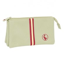 Safta el Ganso Basics Portatodo - 3 Compartimentos con Cremalleras - Bolsillo Interior - 0.6L - 220x30x120mm - Color Beige