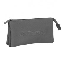 Safta Kappa Basics Gris Portatodo - 3 Compartimentos con Cremalleras - Bolsillo Interior - 0.6L - 220x30x120mm - Color Gris