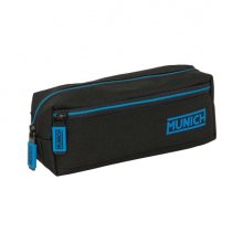 Safta Munich Road Portatodo - 3 Compartimentos con Cremalleras - Goma Elastica - 0.98L - 220x60x85mm - Color Negro
