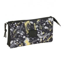 Safta Graffiti Splash Portatodo - 3 Compartimentos con Cremalleras - Bolsillo Interior - 0.60L - 220x30x120mm - Multicolor