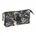 Safta Graffiti Splash Portatodo - 3 Compartimentos con Cremalleras - Bolsillo Interior - 0.60L - 220x30x120mm - Multicolor