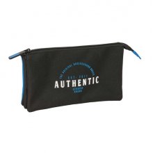 Safta Blackfit8 Underground Portatodo - 3 Compartimentos con Cremalleras - Bolsillo Interior - 0.60L - 220x30x120mm - Color Negro y Azul