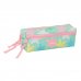 Safta Estrellas Portatodo - 3 Compartimentos con Cremallera - Goma Elastica - Compacto - 22x8.5x6cm - Color Verde