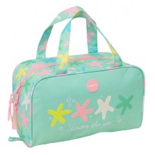 Safta Estrellas Neceser Rectangular - Organizadores con Compartimentos - Asas de Mano - Bolsillo Interior con Cremallera - Doble Tirador - 31x14x19cm - Color Verde