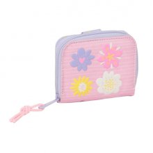 Safta Bouquet Monedero con Billetera - Compartimento para Billetes y Tarjetas - Cierre con Solapa Imantada - Compartimento con Cremallera - 0.10L - 110x20x95mm - Color Rosa Pastel