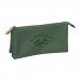 Safta Spagnolo Portatodo - 3 Compartimentos con Cremallera - Bolsillo Interior Central - 22x12x3cm - Color Verde Oscuro