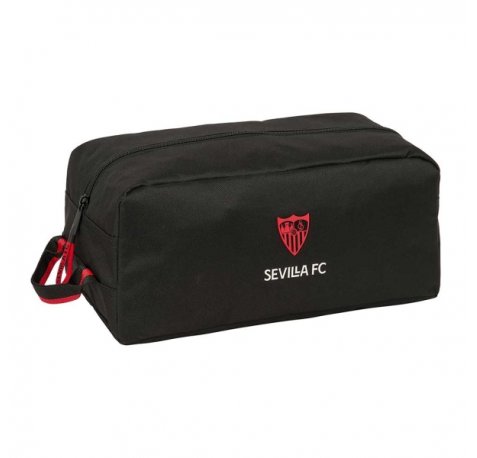 Safta Sevilla FC Zapatillero - Capacidad 9L - Asa de Mano Lateral - 34x15x18cm - Color Negro
