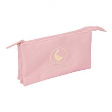 Safta el Ganso Basics Portatodo - 3 Compartimentos con Cremallera - Bolsillo Interior Central - 22x12x3cm - Color Rosa