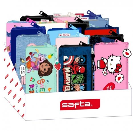 Safta Expositor con Portatodos - Carton Reciclado - Ecologico - 17L - Presentacion Ordenada y Atractiva - 315x235x195mm - Colores Surtidos