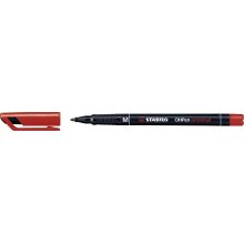 Stabilo OHPen Rotulador Permanente - Punta Media - Trazo de 1mm - Agarre Antideslizante - Tapon Ventilado - Color Rojo (10 uds)