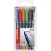 Stabilo OHPen Pack de 6 Rotuladores Permanentes - Punta Media - Trazo de 1mm - Agarre Antideslizante - Tapon Ventilado - Colores Surtidos