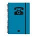 Finocam Phone Indice Telefonico - Formato A5 - 148x210mm - Tapas de Carton Forrado - Papel de 120g/m2 - Cierre con Goma Elastica - Espiral Doble Metalica - Color Azul