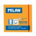 Milan Bloc de 100 Notas Adhesivas - Removibles - 76mm x 76mm - Color Naranja Neon