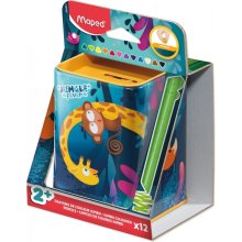 Maped Color`Peps Infinity Jumbo Jungle Caja Metalica con 12 Lapices de Colores de Larga Duracion - La Caja tiene Funcion de Hucha - Hecho Totalmente de Mina - Colores Surtidos Maped Color`Peps Infinity Jumbo Jungle Caja Metalica con 12 Lapices de Colores de Larga Duracion - La Caja tiene Funcion de Hucha - Hecho Totalmente de Mina - Colores Surtidos