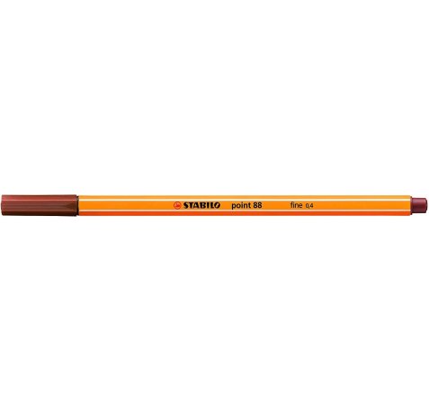 Stabilo Point 88 Rotulador de Punta Fina de Fibra - Trazo de 0.4 mm - Tinta con Base de Agua - Color Sanguina (10 uds)