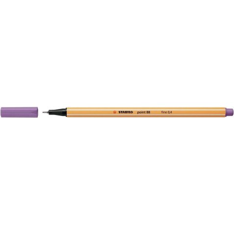 Stabilo Point 88 Rotulador de Punta Fina de Fibra - Trazo de 0.4 mm - Tinta con Base de Agua - Color Lila Grisaceo (10 uds)