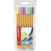 Stabilo Point 88 Pack de 8 Rotuladores de Punta Fina de Fibra - Trazo de 0.4 mm - Tinta con Base de Agua - Colores Surtidos Pastel