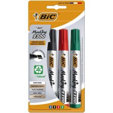 Bic Marking 2300 Ecolutions Pack de 4 Rotuladores Permanentes - Punta Biselada - Tinta con Base de Alcohol - Ecologico - Colores Surtidos Bic Marking 2300 Ecolutions Pack de 4 Rotuladores Permanentes - Punta Biselada - Tinta con Base de Alcohol - Ecologico - Colores Surtidos
